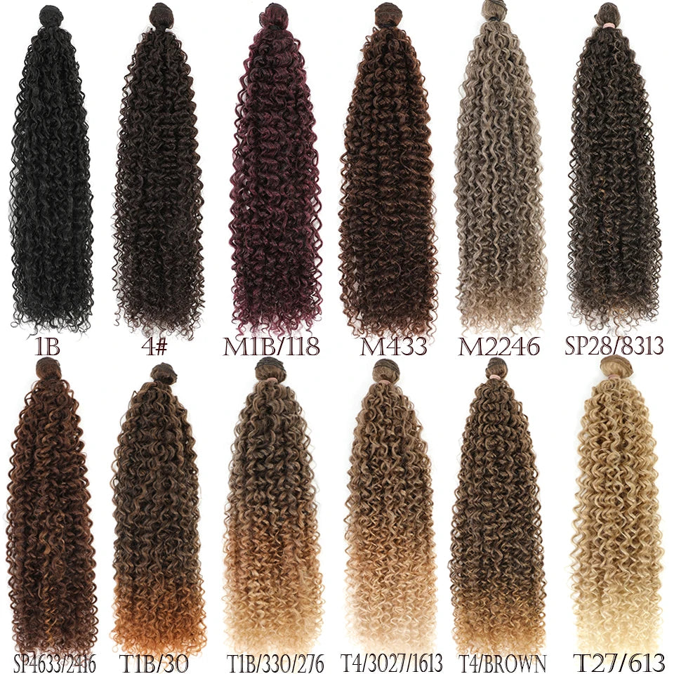 Magicae 28Inches Water Wave Hair Synthetic Brown 30 Kinky Curly Hair Extension High Temperature Ombre Blond 27/613 Hair Bundles