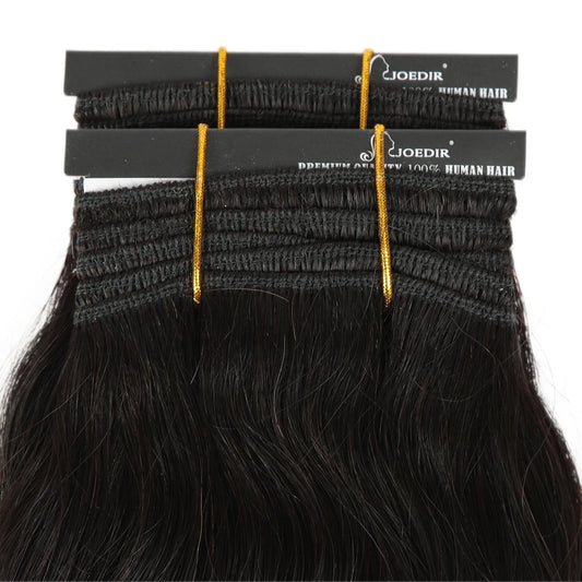 Sleek Human Hair Bundles For Women 100% Unprocessed Human Hair Wavy Doule Drawn Bundles Weave Extensions Singles Bundles