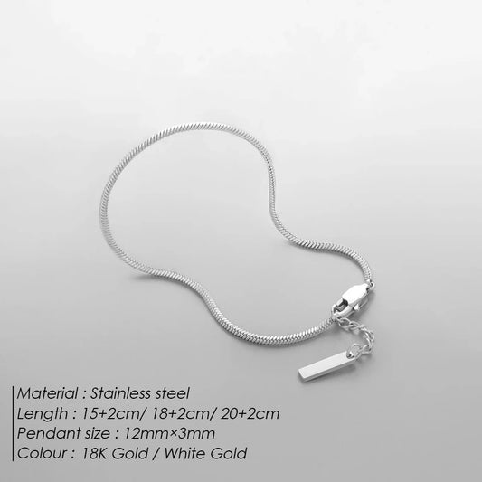 eManco 1.5MM Square chain Bracelet Men's Titanium steel Bracelet simple Simple new Jewelry Wholesale direct Marketing