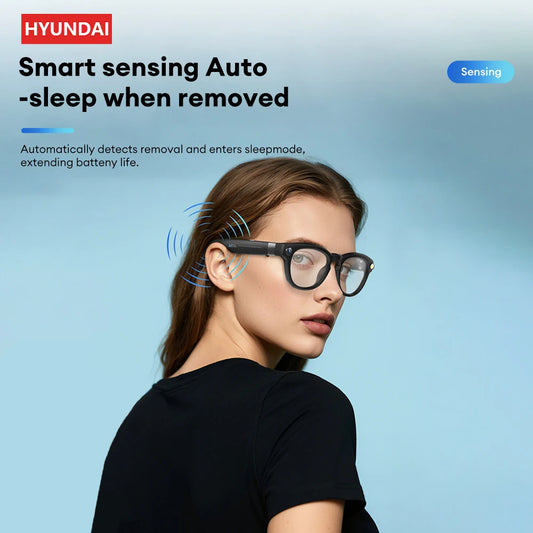 HYUNDAI Q8 Bluetooth glasses headset 5.4 4K HD camera AI model 98% accuracy Super built-in battery fashion sunglasses