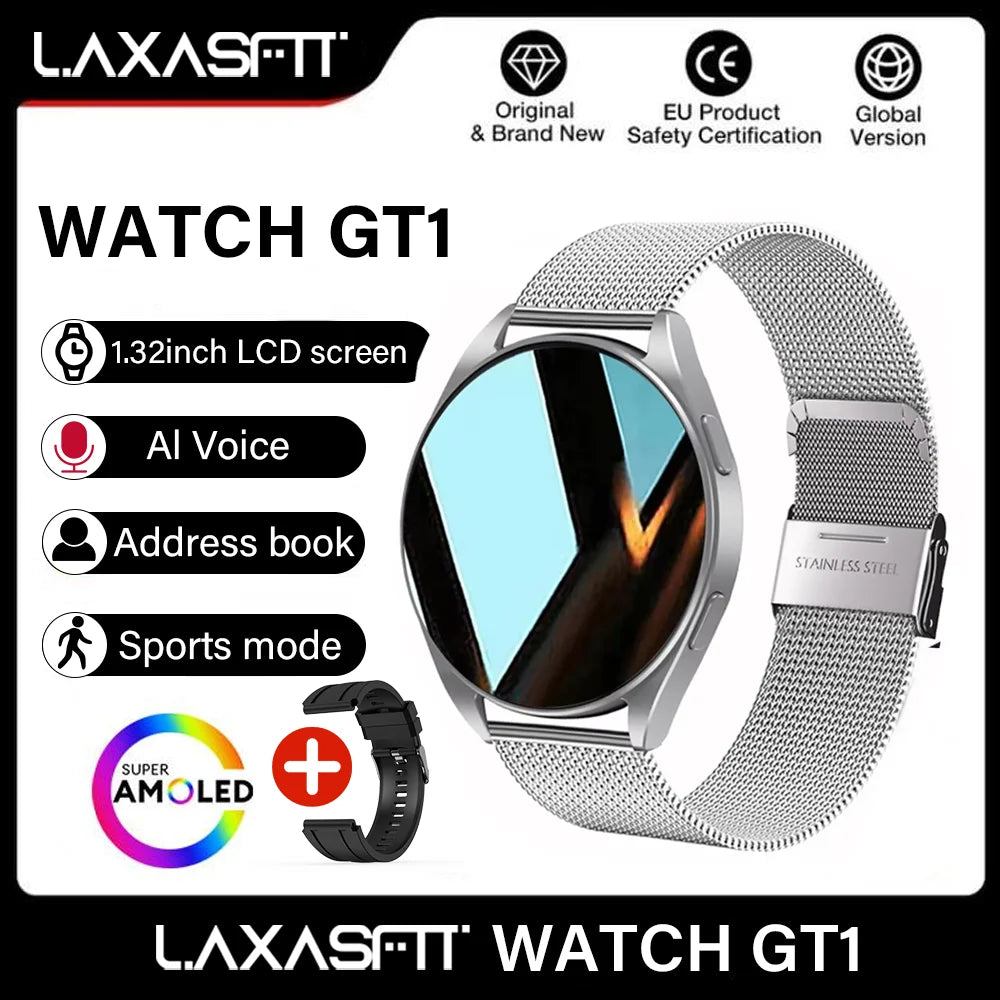 LAXASFIT Smart Watch Full Touch Screen Sport Fitness Watches BT Call Digital Smart Watch Wristwatch For Men Women Gift 2024 New