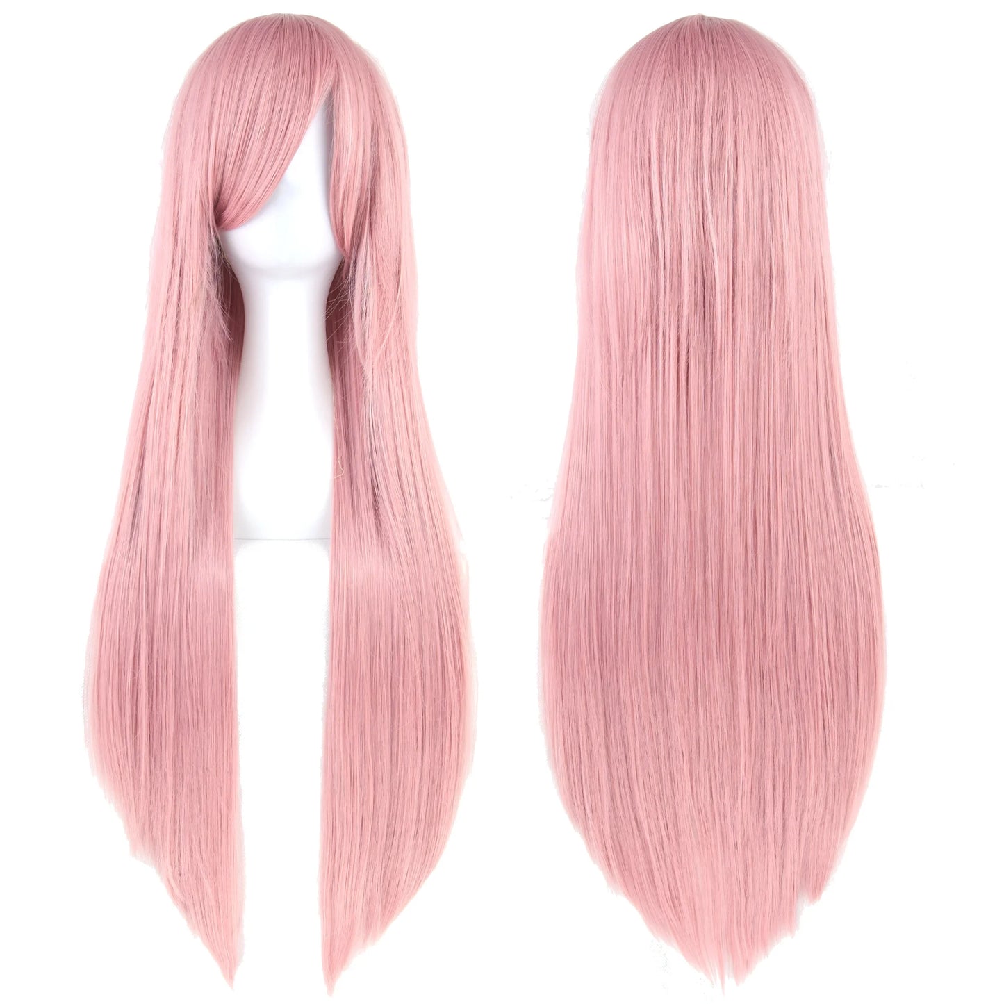 80cm Long Synthetic Hair White Purple Cosplay Wigs Party Black Hair for Women Straight Wig Hairpiece