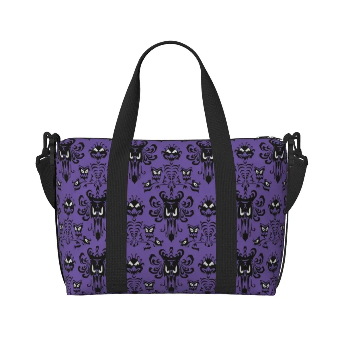 Custom Haunted Mansion Logo Groceries Shopping Tote Bags Women Large Capacity Halloween Grimace Ghosts Gym Beach Travel Bags