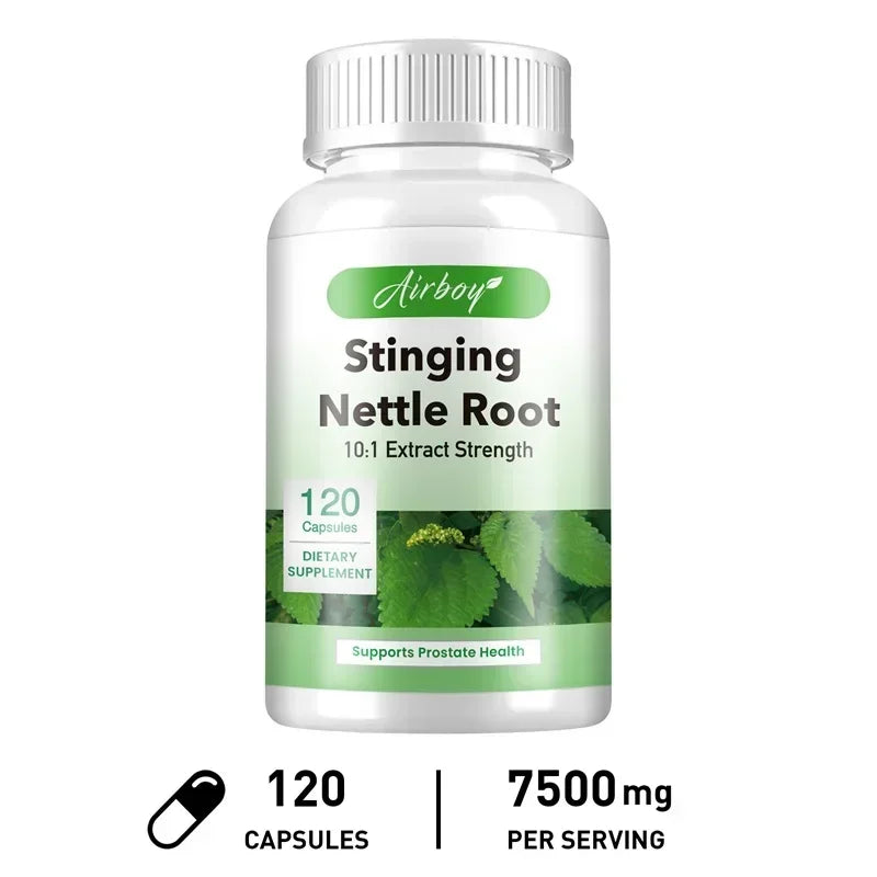 Stinging Nettle Root Capsules - Supports Prostate and Urinary Tract Health, Promotes Hair Growth, Reduces Urinary Frequency
