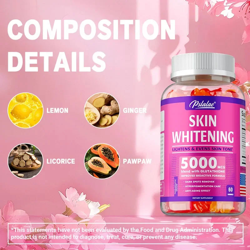 Skin Whitening Gummies - Brighten Skin Tone, Whiten and Anti-aging, Anti-oxidation, Enhance ImmunityCapsule