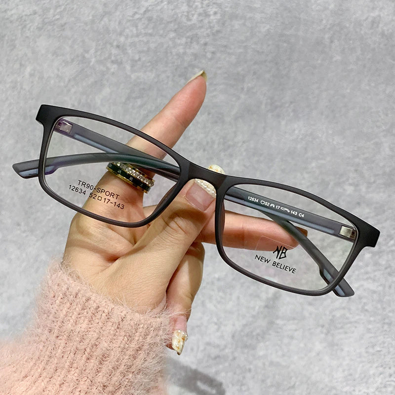 Advanced Texture Flat Glasses Eye Protection Retro Business Sports Style Square Spectacle Frame Flexible and Non Slip Style
