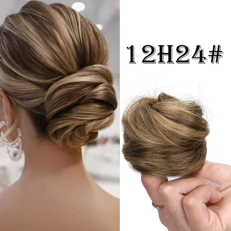 WIGSIN Synthetic Messy Dount Hair Buns Updo Chignon With Elastic Hair Exension for Women Daily Lazy Hair Accessories