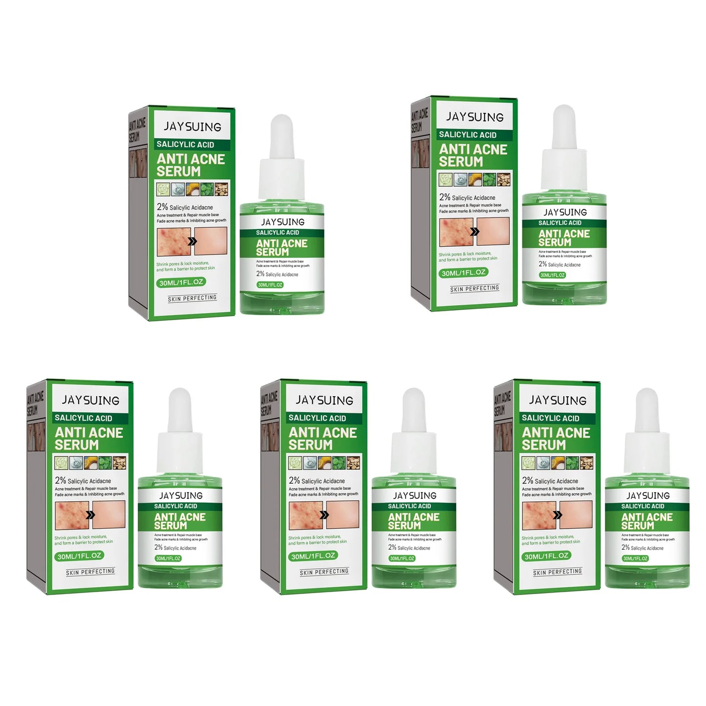 Salicylic Acid Anti Acn-e Face Serum Hydrating Fader Acne Mark Pimple Blackhead Removal Shrink Pores Oil Control Facial Essence