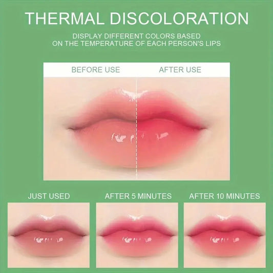 12-Piece Aloe Vera Lip Balm Set, Long-Lasting Moisturizing, Non-Stick, Waterproof, Color-Changing Jelly Lipstick Containing Plant Squalane, Suitable for All Skin Types