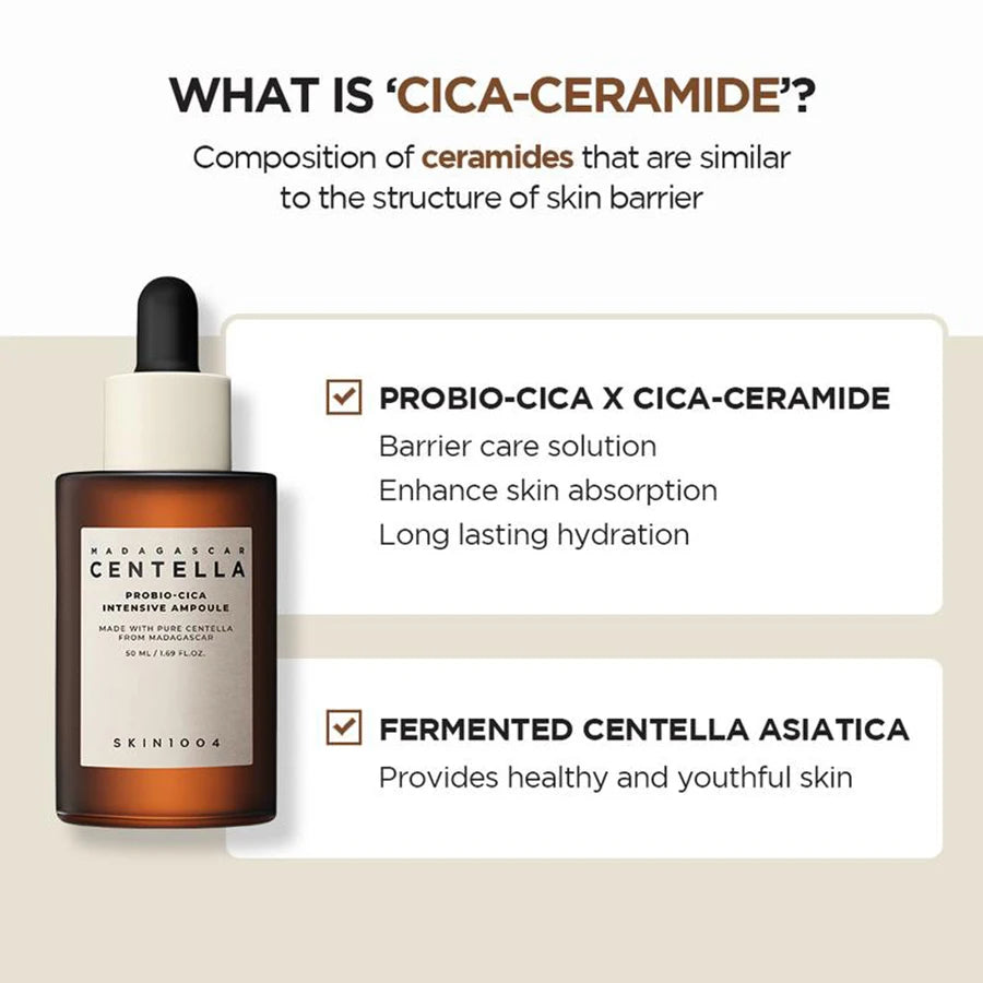 SKIN1004 Madagascar Centella Asiatica Essence Moisturizing Niacinamide Effective for Skin Care Probio-Cica Ampoule 95 ml