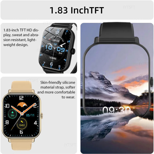 KESHUYOU 2025 New Smart Watch Men Women Full Touch Screen Heart Rate Tracker Bluetooth Talking Sports Smart Watch Holiday Gift