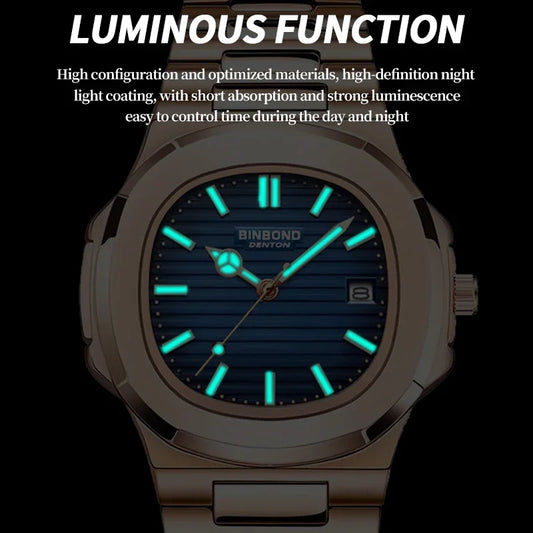 New Casual Business Fashion Quartz Wristwatches Rose Gold Clock Men Luxury Watch Automatic Watches Mens Black Relogio Masculino