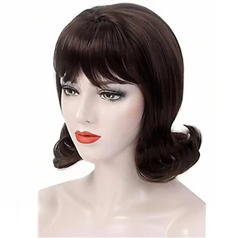 Black Anti-warped Hair Bun Short Hair Chemical Fiber Synthetic Wig | Asian TV Series Age Sense Women's Wave Wig