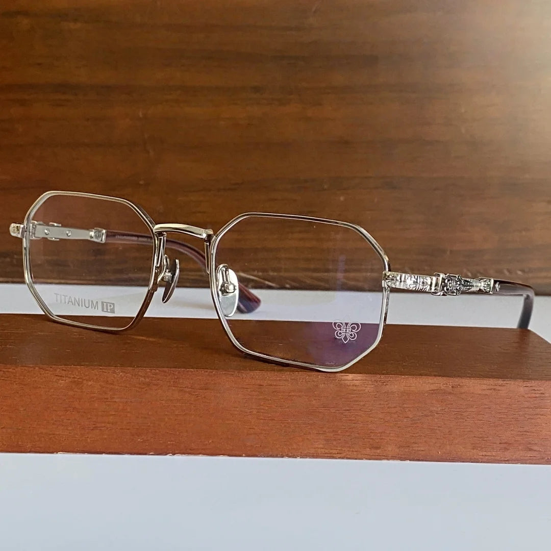 2025 New Fashionable Pure Titanium Women's Glasses Frame Men's Retro Square Myopia Anti Blue Light Optical Prescription Eyeglass