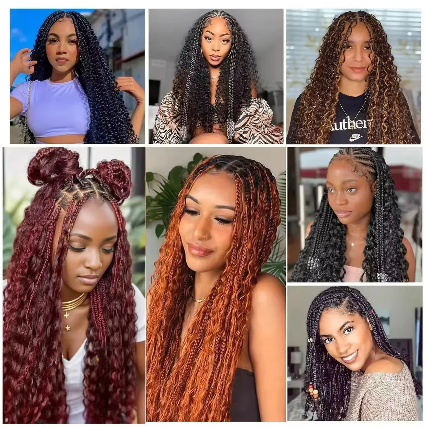 Deep Wavy Twist Crochet Hair Boho Braid Hair Synthetic Curly Hair Crochet Braids High Temperature Fiber Braiding Hair Extensions