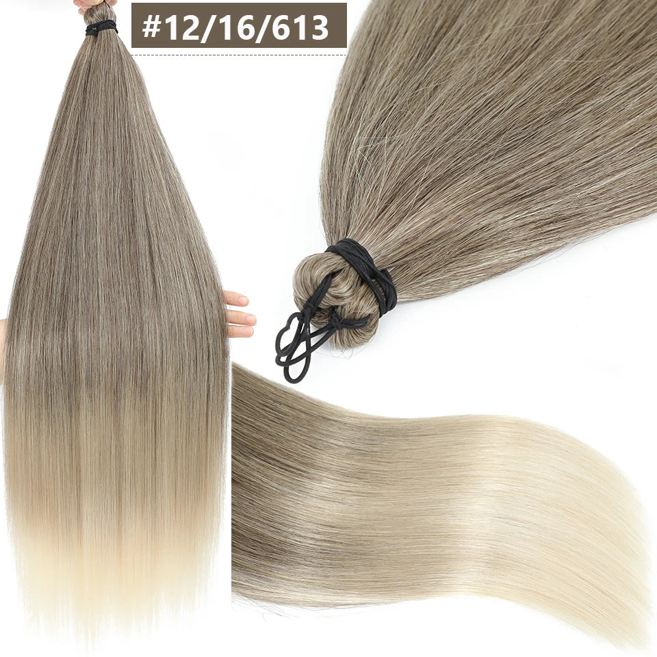 Magicae Crochet Braiding Ombre Blond 27/613 Synthetic Silky Straight Hair Extensions 28 Inches 300Grams 3Pcs/Lot Heat Resistant