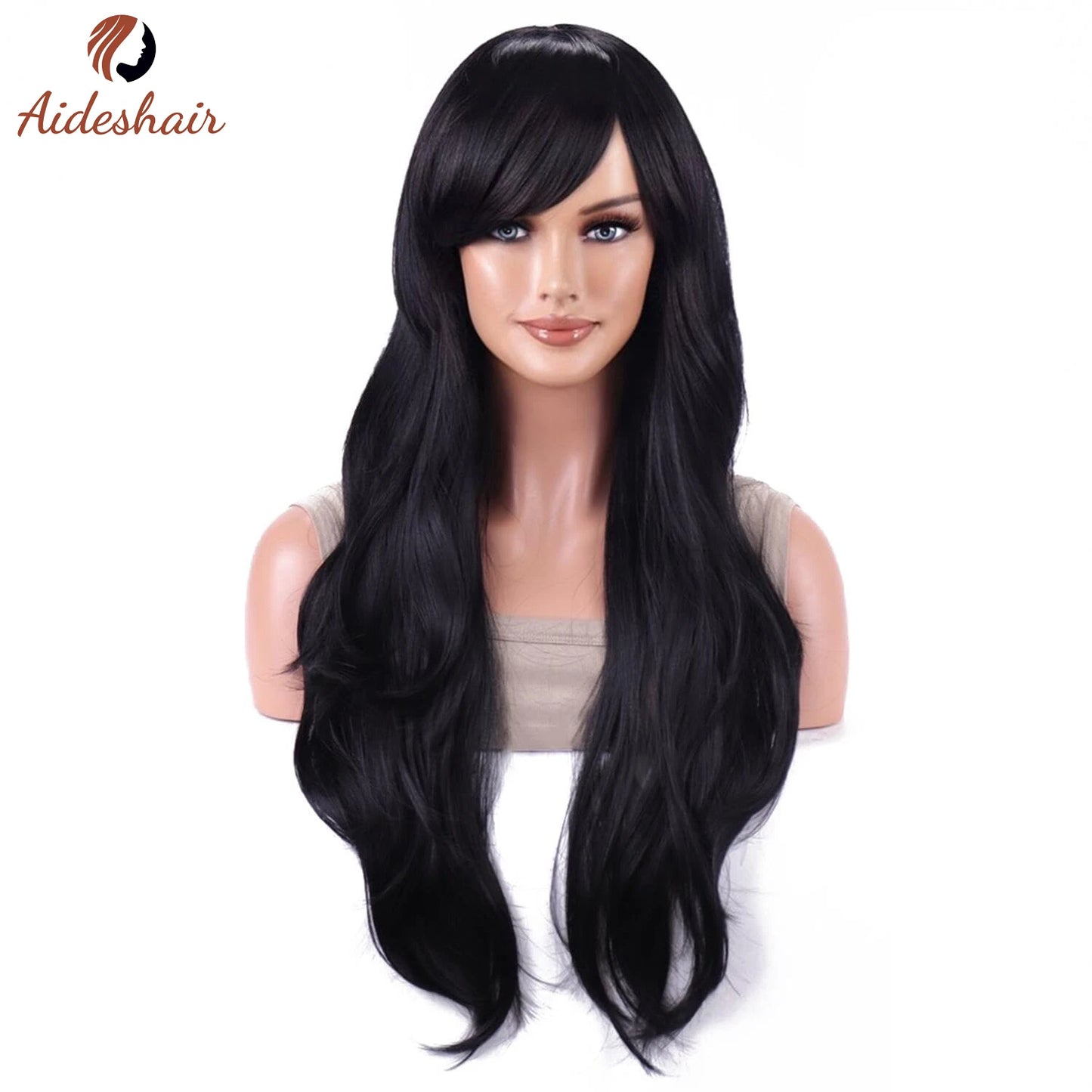 Aideshair synthetic wig Fashion Wigs 28" 70cm Long Wavy Curly Hair Heat Resistant Wig Cosplay Wig For Women With Free Wig Cap