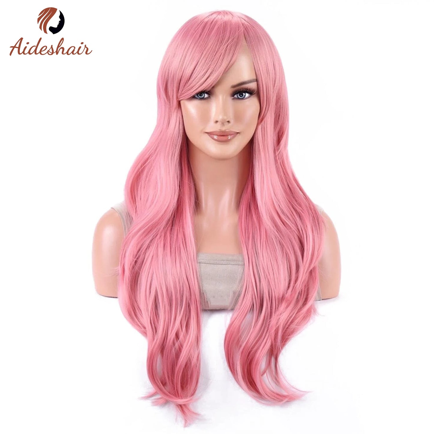 Aideshair synthetic wig Fashion Wigs 28" 70cm Long Wavy Curly Hair Heat Resistant Wig Cosplay Wig For Women With Free Wig Cap