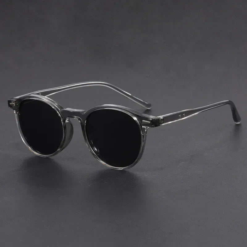 Korean Ultra Light Polarized Sunglasses Round Frame UV400 Sun Glasses Retro Trendy Fashion Driving Shades Men Women Versatile
