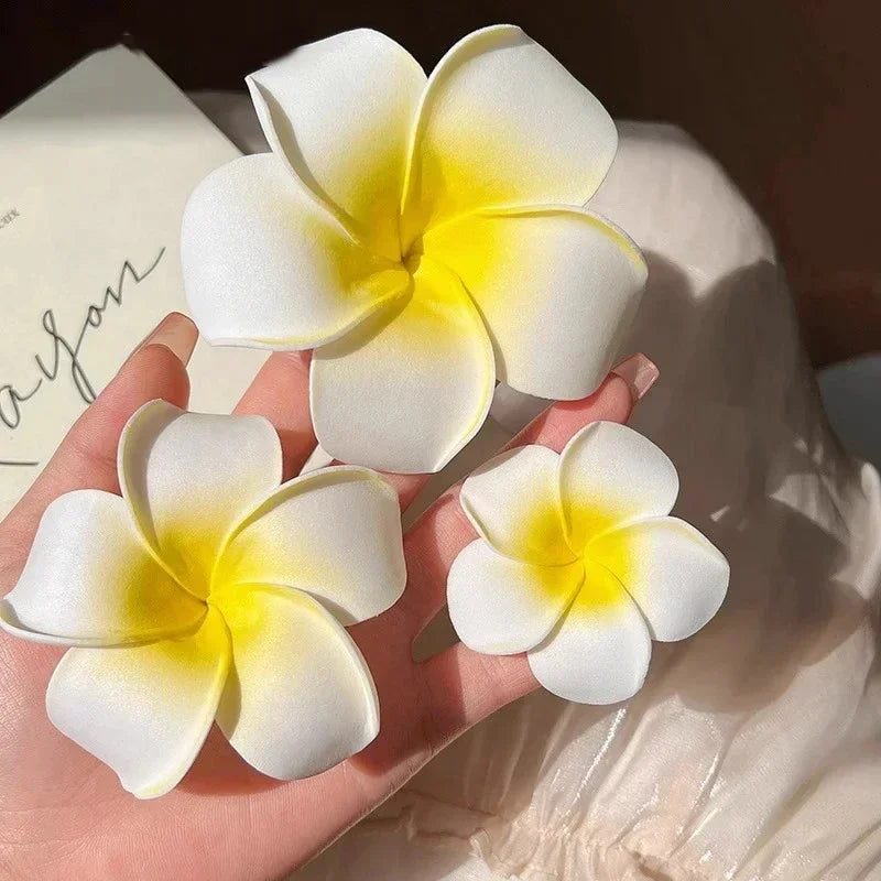 Fashion Women Plumeria Flower Hair Clips Girls Aesthetic Hairpins Egg Flower Barrette Party Bag Hair Accessories