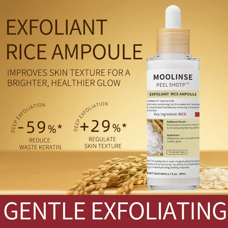 Korean White And Black Rice Exfoliating Serum Facial Moisturizing Soften Blackhead Removal Hydrating Pore Shrinking Skin Care