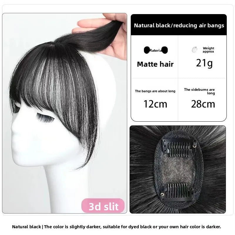 Natural Female Parting Hair Frontal Piece 3D Simulation Thickened Baldness Treatment Mid Split High Forehead Hair Extension