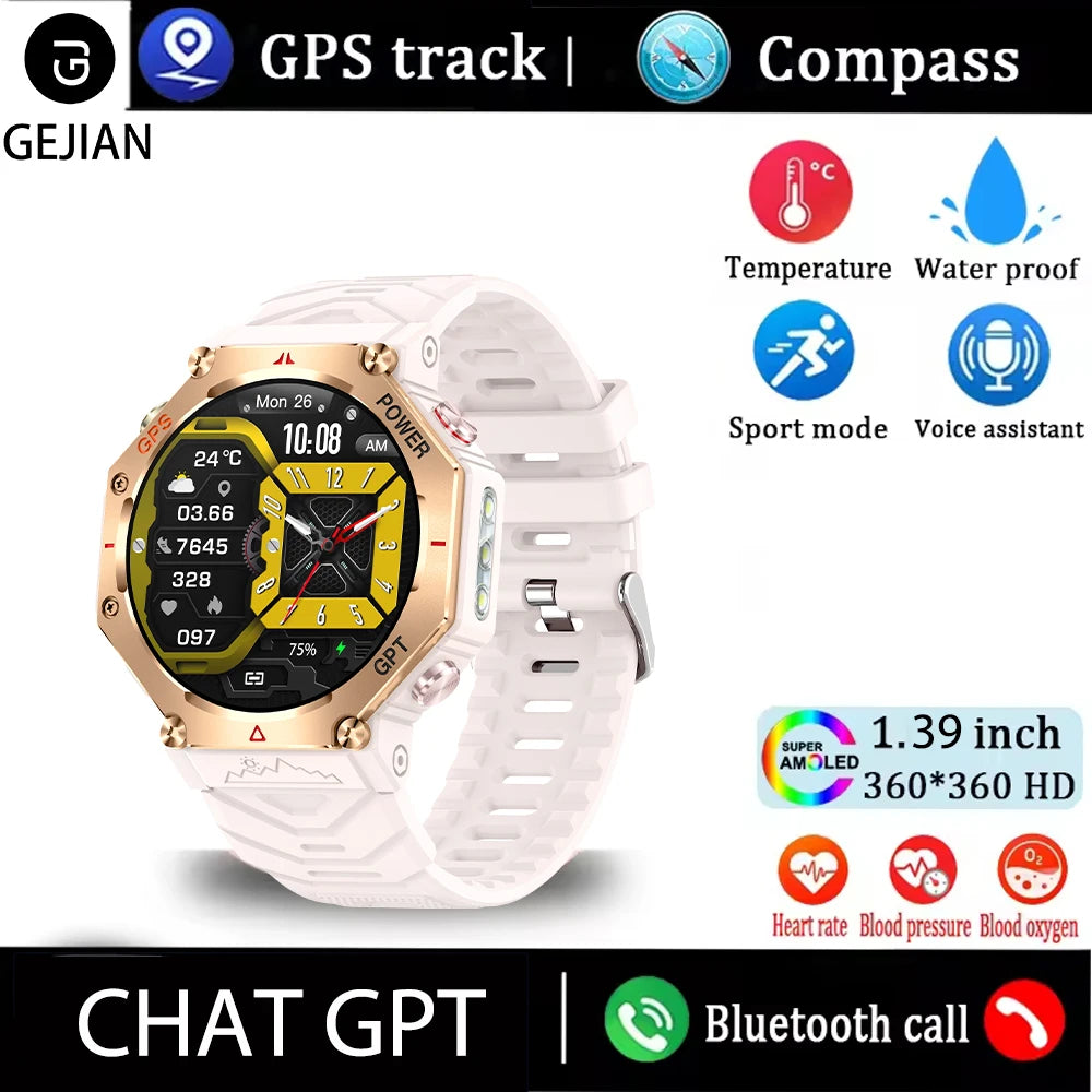 New GPS Smartwatch 1.39'' AMOLED Display 100 Sports Modes Voice Calling Smart Watch Men Women Military Grade Toughness Watches