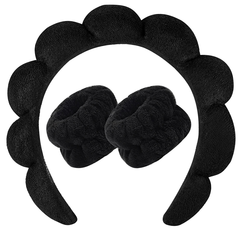 3/7pcs Makeup Headband Set Skincare Headbands Sponge Cloth With hairpin Wristband For Women Girl Washing Face Spa Accessories
