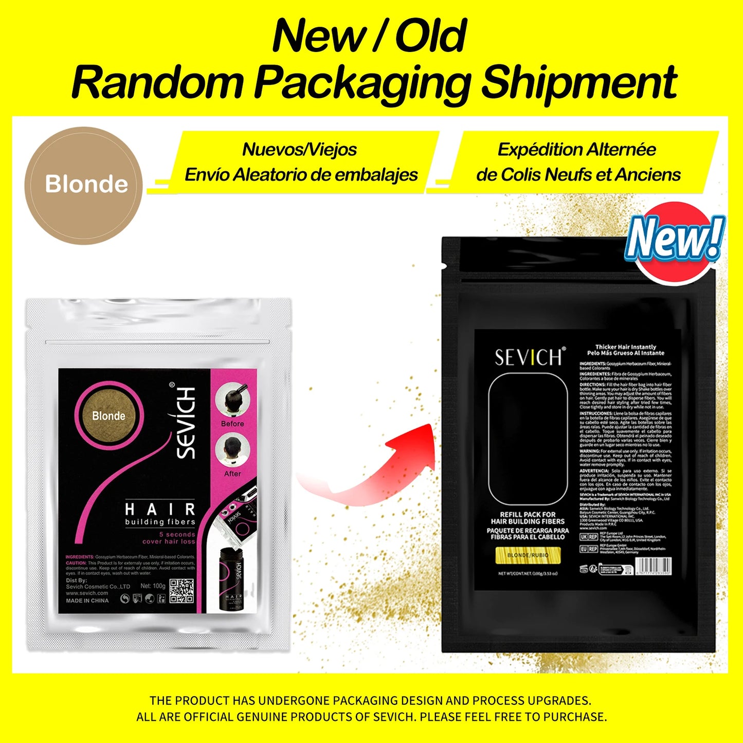 Sevich 100g Hair Fibers Refill Bag Keratin Instant Hair Growth Powder Hair Building Fiber Hair Regrowth Powder Hair Loss Product