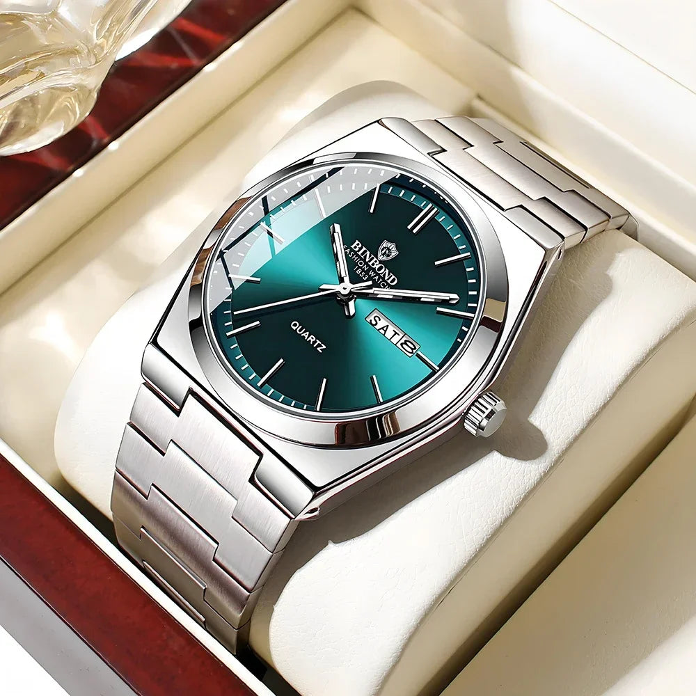 New Gifts Casual Business Top Blue Clock Men Luxury Watch Automatic Watches Mens Fashion Quartz Wristwatches Relogio Masculino