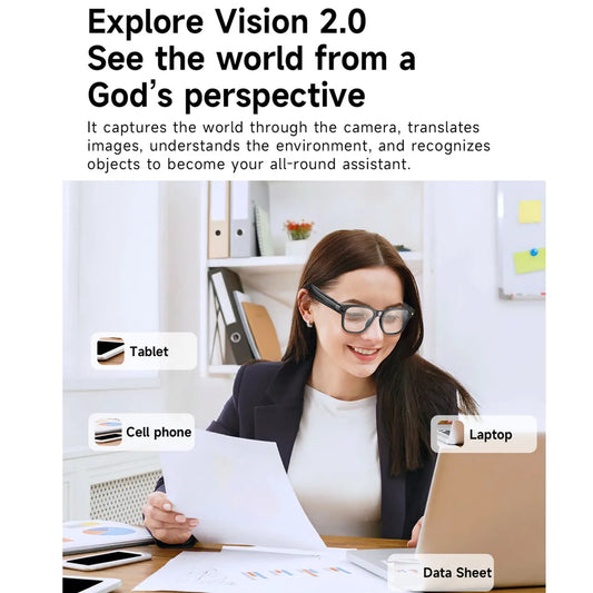 Smart Glasses Bluetooth with Video Camera Color-Change Lenses Prescription Lenses Wifi Transmission Photo 800W Camera AI Glasses