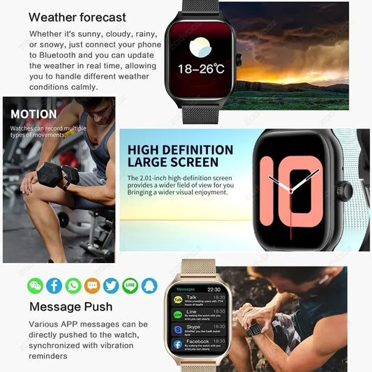 2024 Bluetooth Answer Call Smart Watch Men 1.73 inch Full Touch Fitness Tracker Waterproof Sport Smartwatch Women PK GTS4 Pro