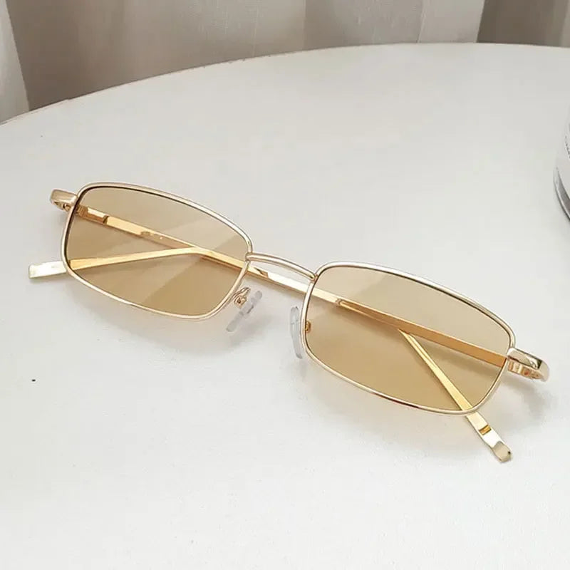 New Fashion Small Rectangle Sunglasses Men Women Vintage Square Driving Sun Glasses Luxury Brand Metal Frame Eyewear 선글라스