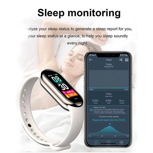 New M8 Band Smart Watch Men Women Smartwatch Heart Rate Sports Fitness Tracking Bracelet Smartband Men Watches For Android IOS