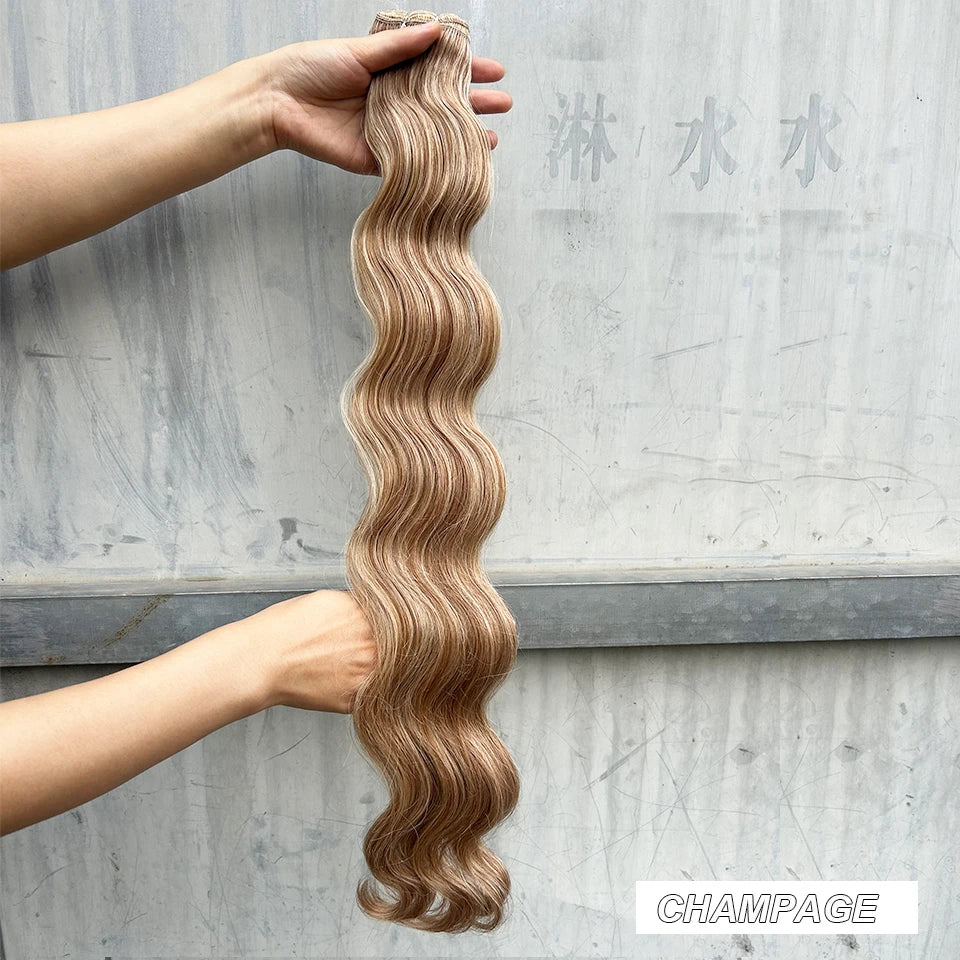 200g Body Wave Hair Weave Bundles Ombre Blond 613 Sliver White 60# 30Inches High Synthetic Heat Resistant Fiber Hair Extensions