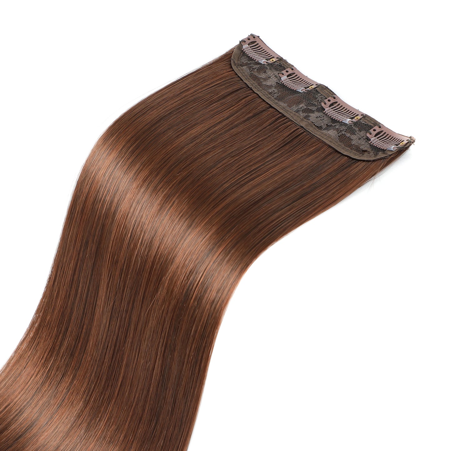 24Inchs Clips in Hair Extensions Long Straight Hairstyle Synthetic Blonde Black Hairpieces Heat Resistant False Hair