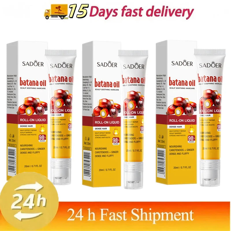 Batana Oils Fast Hair Growth Serum Anti-loss Hair Regrowth Essential Oil Roller Scalp Treatment Hair Care Products for Men Women