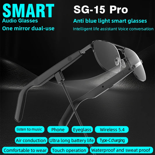 SG-15 Portable Outdoor Glasses Smart Music Sunglasses Earphones Wireless Bluetooth Headphone Hands-free Call Glasses For Driving