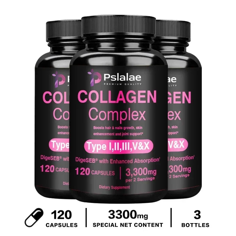 Collagen Complex Capsules - Brighten Skin Tone and Help Joint and Cardiovascular, Skin, Hair, Nails & Digestive Health