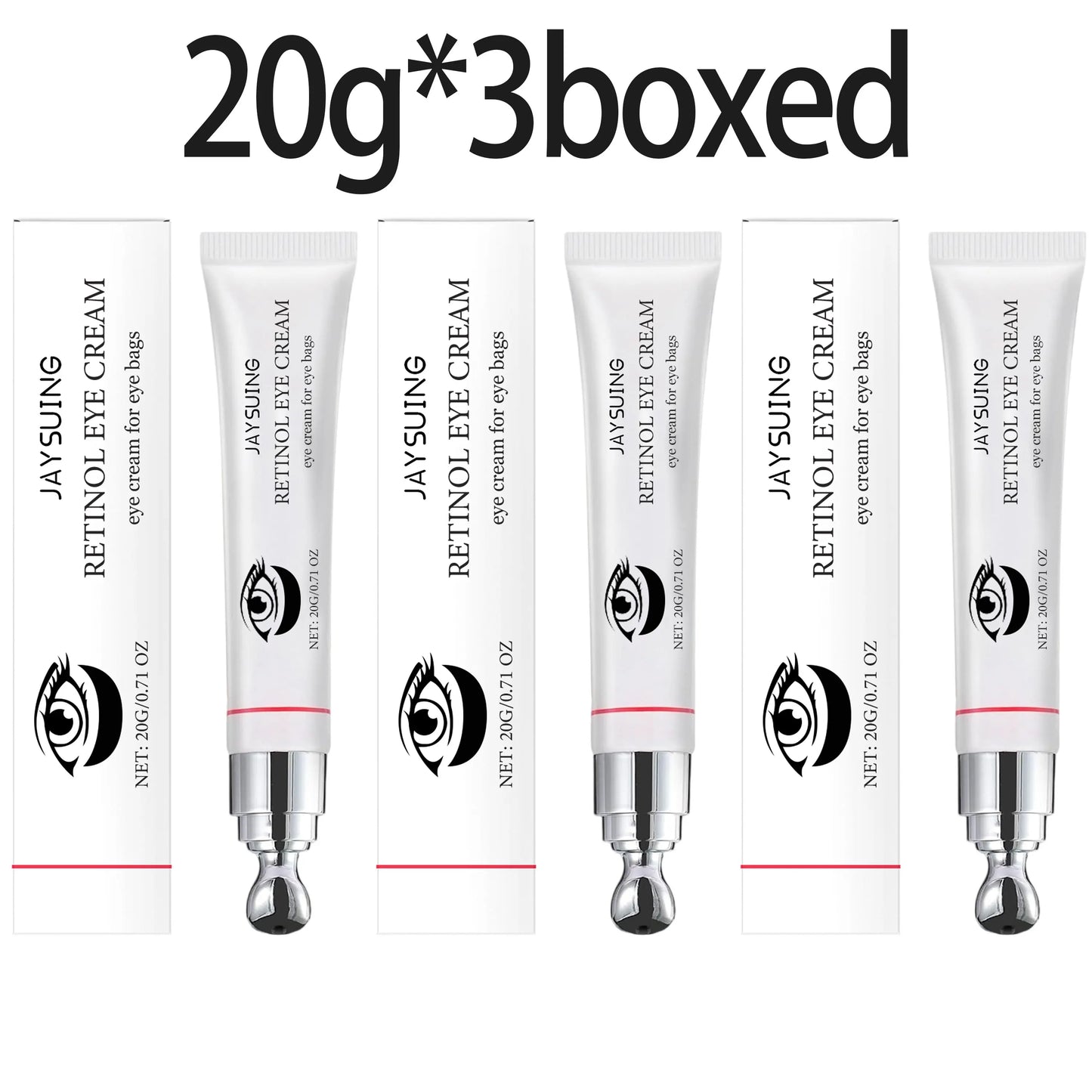 Jaysuing Retinol Roller Eye Cream Reduce Eyes Puffiness Moisturizing Care Cream Brightening Firming Lifting Under the Eyes Cream