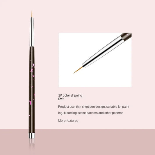 Acrylic French Stripe Nail Art Liner Brush Set 3D Tips Manicure Ultra-thin Line Drawing Pen UV Gel Brushes Painting Tools