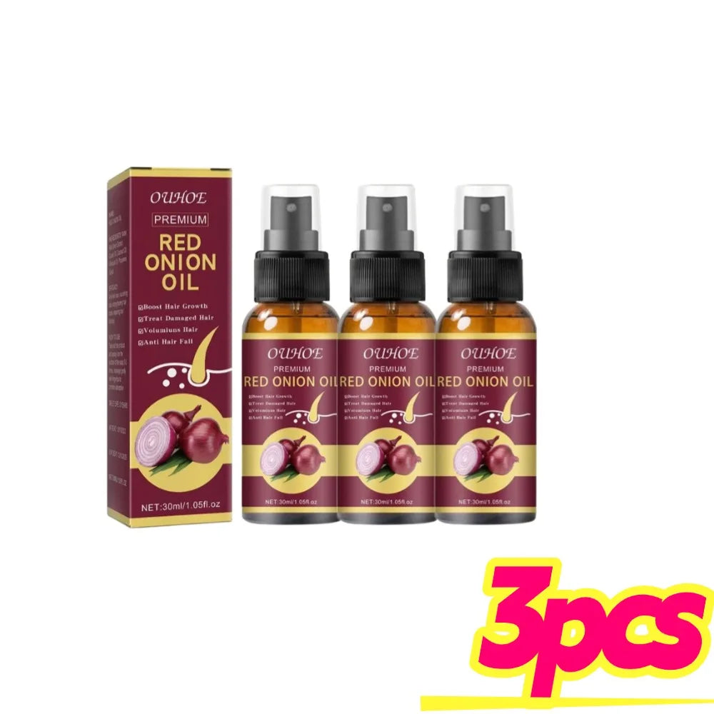 5/3/1pcs Red Onion Essential Oil Spray For Hair Care,Rice Water Moisturizing Hair Spray,Damaged Hair Treatments Hair Care