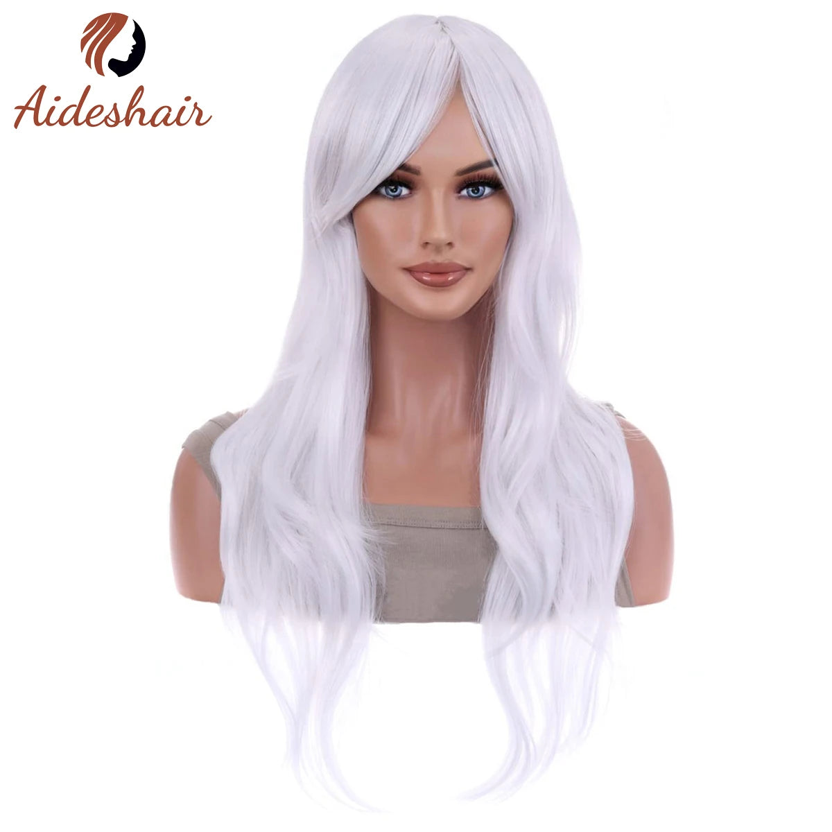 Aideshair synthetic wig Fashion Wigs 28" 70cm Long Wavy Curly Hair Heat Resistant Wig Cosplay Wig For Women With Free Wig Cap