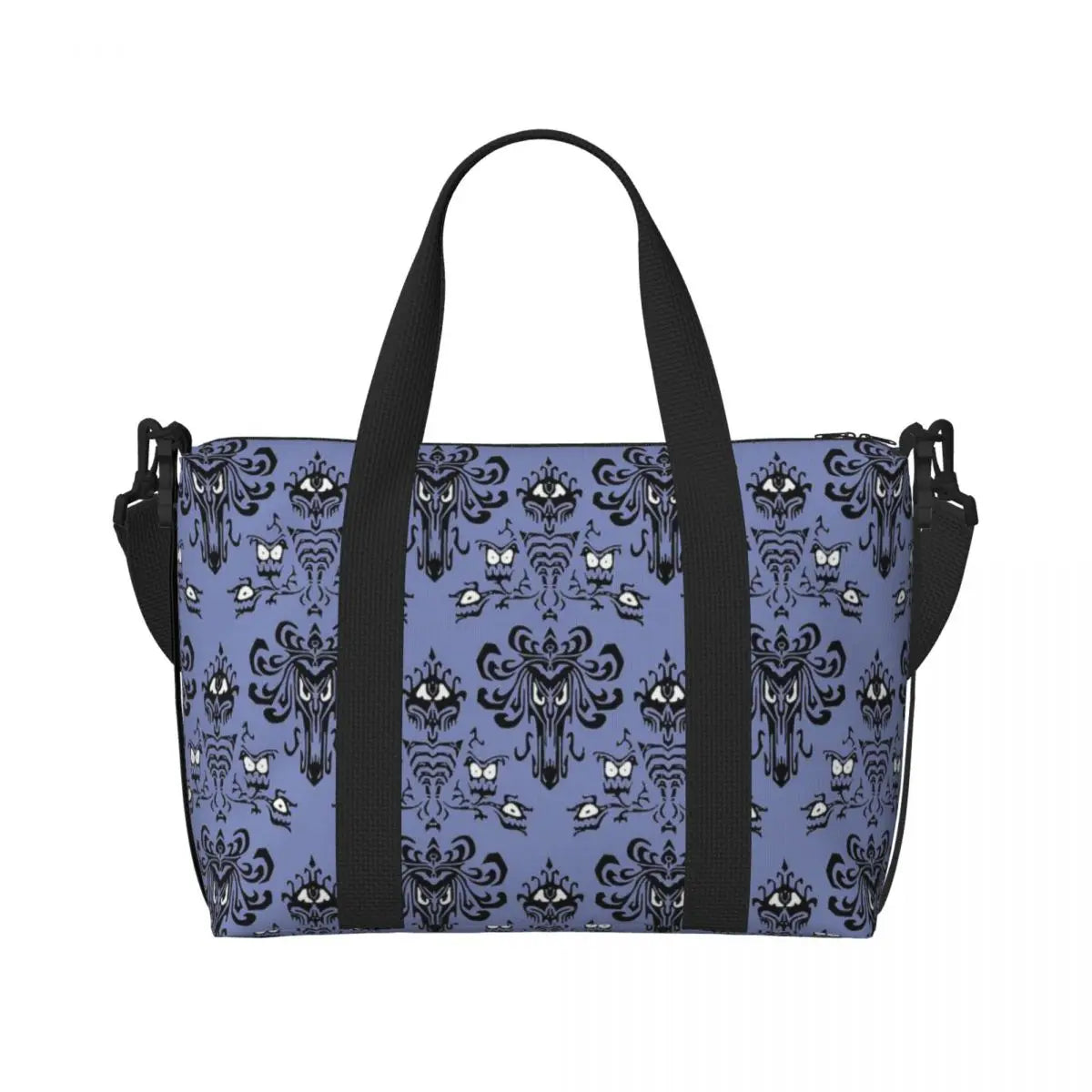 Custom Haunted Mansion Logo Groceries Shopping Tote Bags Women Large Capacity Halloween Grimace Ghosts Gym Beach Travel Bags