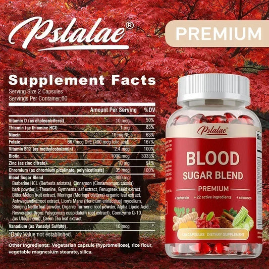 Blood Sugar Blend - Promote Balanced Sugar Levels, Metabolic Health, Improves Hypoglycemia, Increases Energy