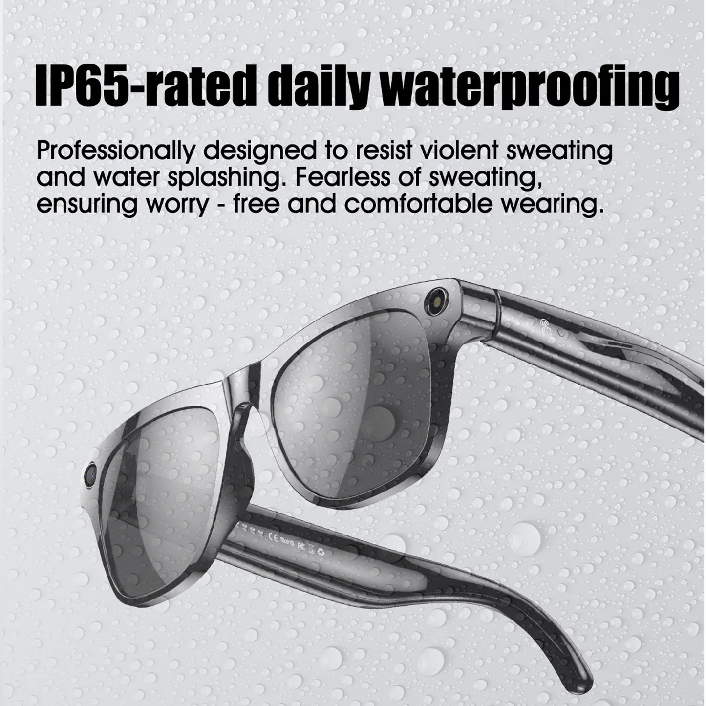 AI Smart Glasses with 100W HD Camera Anti Blue Sunglasses Voice Assistant Photo Video Music Calling Smart Glasses For Men Women