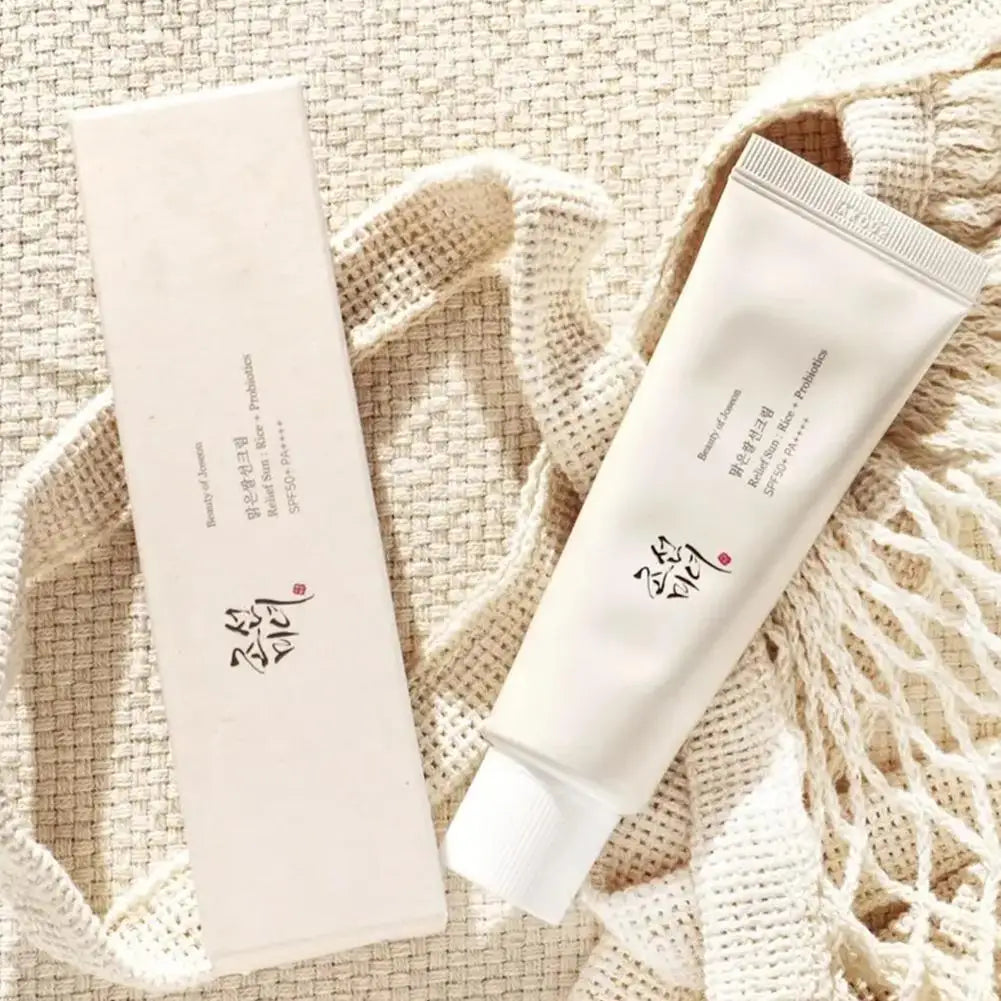 2pcs SPF50+ Sunscreen Korean Rice Probiotic Solar Blocker Skin Whitening Cream Anti UV Sun Block Hydrating Sun Lotion