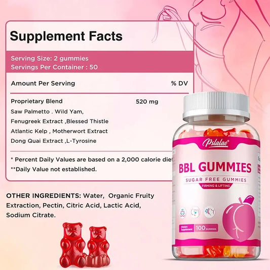 BBL Gummies for Women - Promote Natural Growth of Buttocks, Shape Natural Curves, Improve Appearance and Enhance Confidence