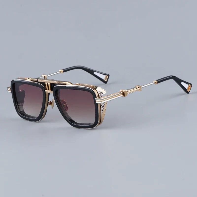 GTO High Street Punk Style Sunglasses Designer Brand High Quality Men and Women Uv400 Gradient Square Alloy Acetate Eyeglasses