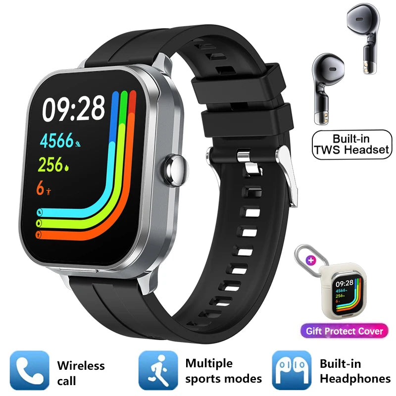 2024 New NFC Smart Watch TWS 2-in-1 Bluetooth Earphones Bluetooth Call Movement Track Tracker Men's and Women's Smart Watches
